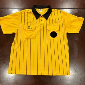 Vintage SCORE Pinstripe Soccer Referee Shirt - Men's XL